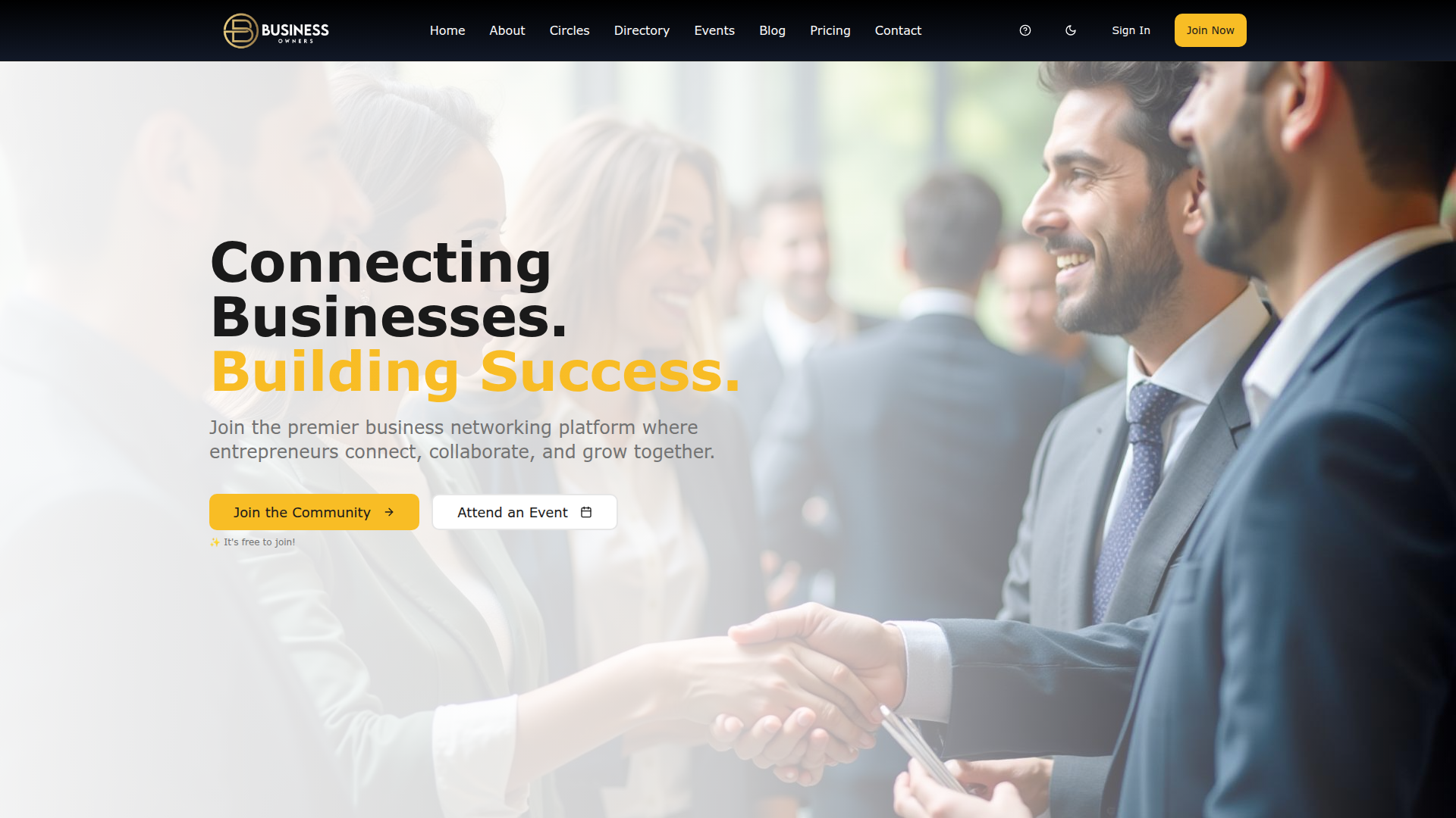 Business Owners Network website screenshot
